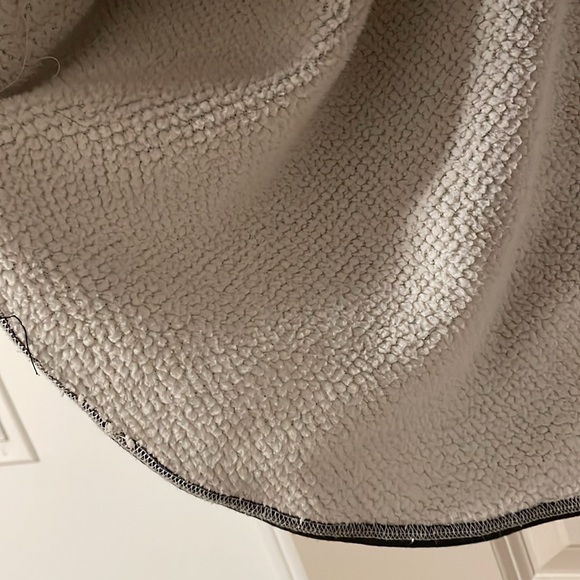 NWOT Free People Gray/Black Quarter Zip Sweater with White Stitching OS - Picture 4 of 5